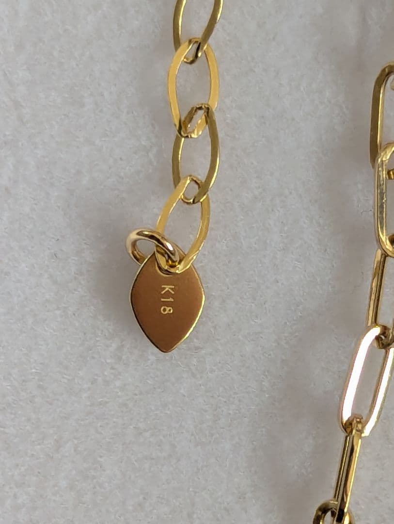 ANN Mal. K18ペーパークリップ0.45ブレスレット