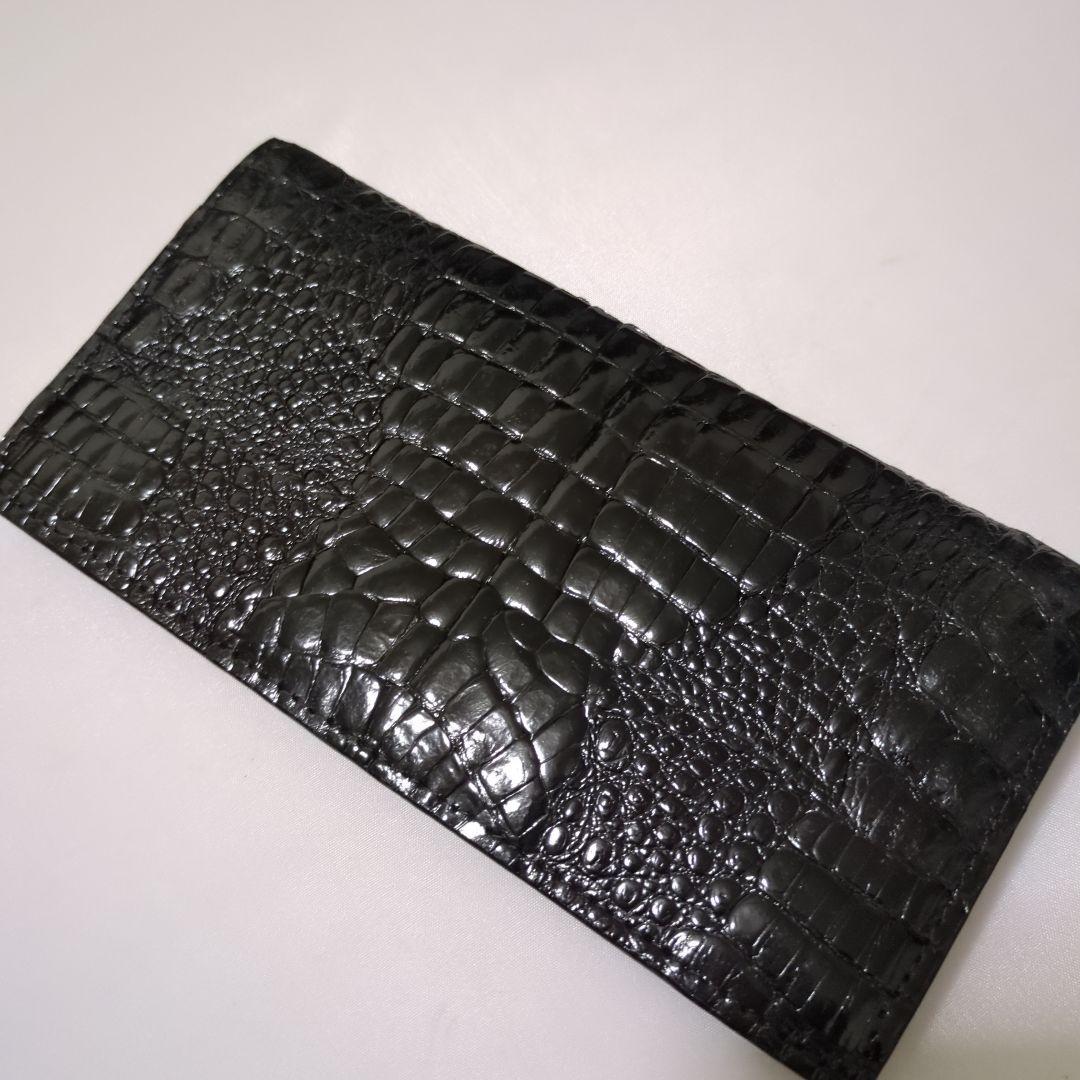 本物クロコダイル シャイニング仕上げ　2つ折 　男の最高の長財布　美品
