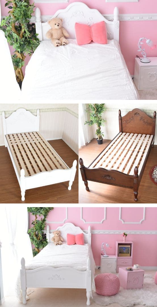 要問い合せ♥️子供～大人女子まで♥️癒される♪ロココ調　プリンセスベッド　2色