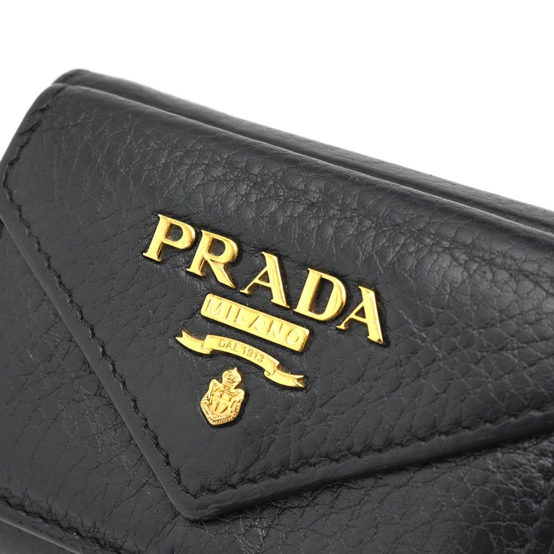 ✨未使用に近い✨　PRADA ミニ財布　ヴィッテロダイノ　シボ革　バイカラー
