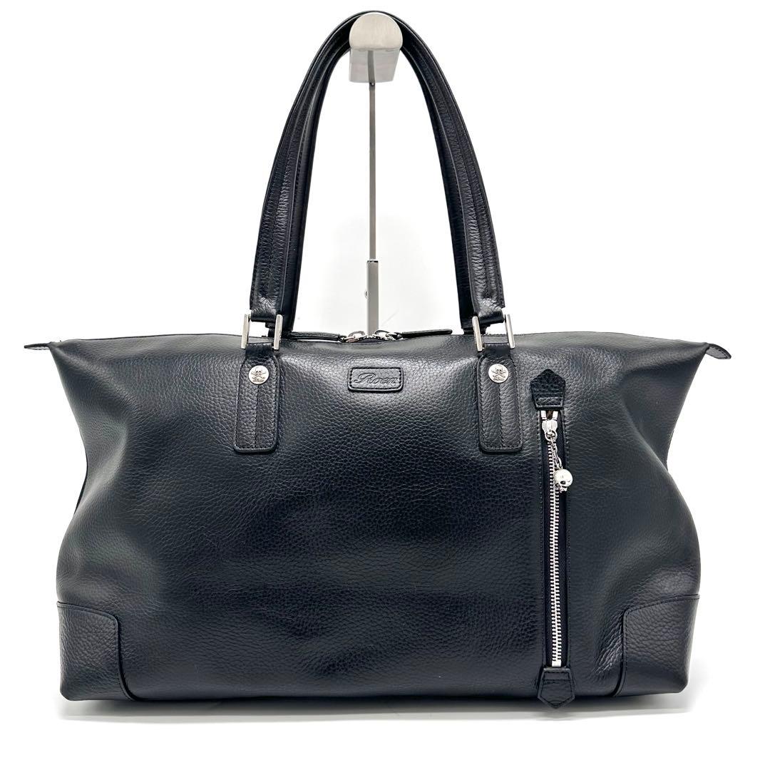 ロエン スカルデザイン ボストンバッグ トート 肩掛け A4可 大容量 ブラック