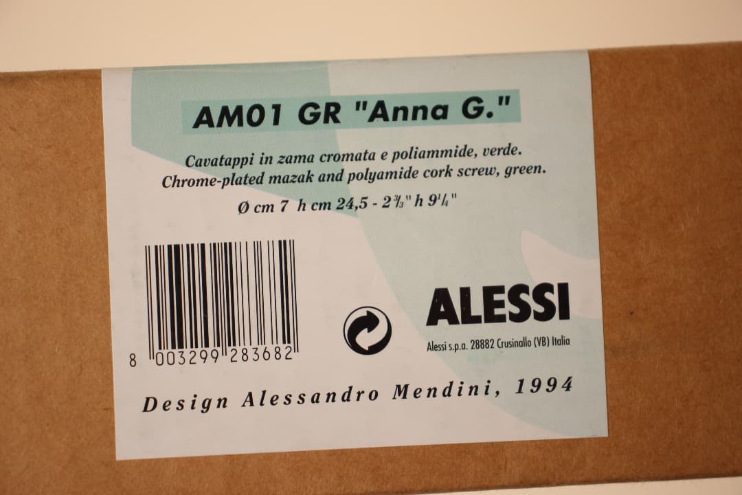 未使用・箱入　アレッシー　ワインオープナー　栓抜き　コルクスクリュー　グリーン