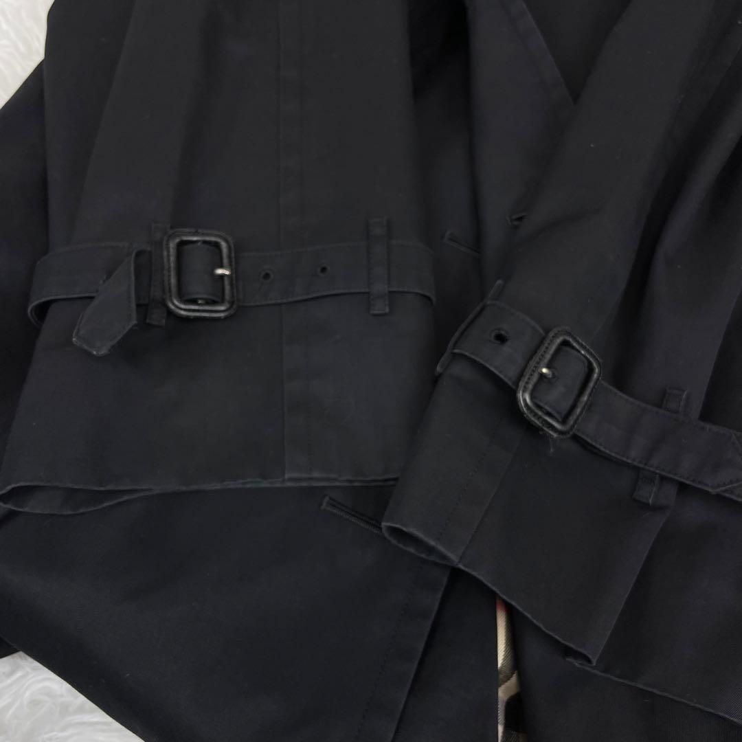 美品✨バーバリーロンドン✨トレンチコート✨2XL✨マキシ丈✨メガチェック✨黒
