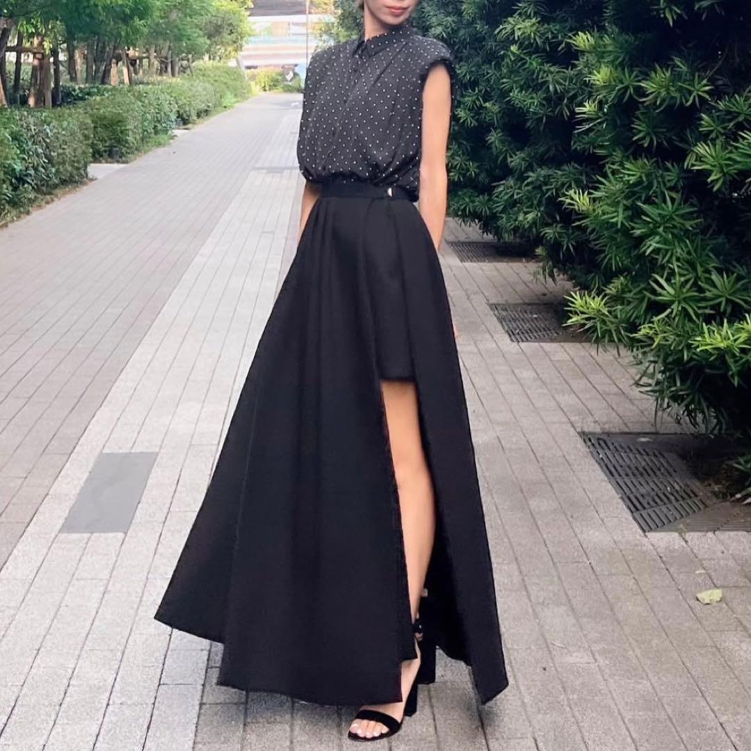 最終お値下げ　Pachman パハマン スカート ブラック 日本製 変形デザイン