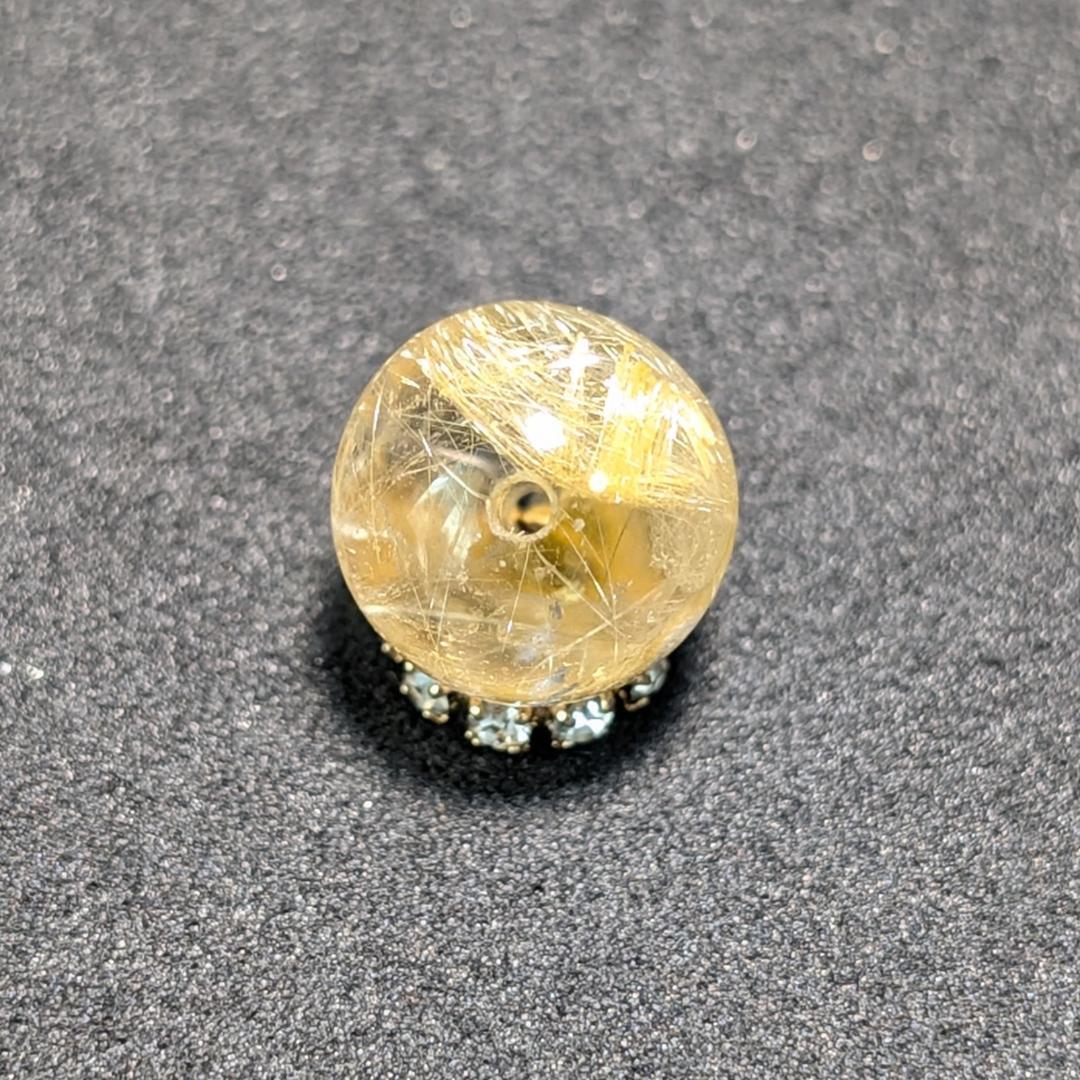 一点物 繊細な金針が魅力 ゴールドルチル 粒売り 10ミリ 輝く水晶のお守り効果