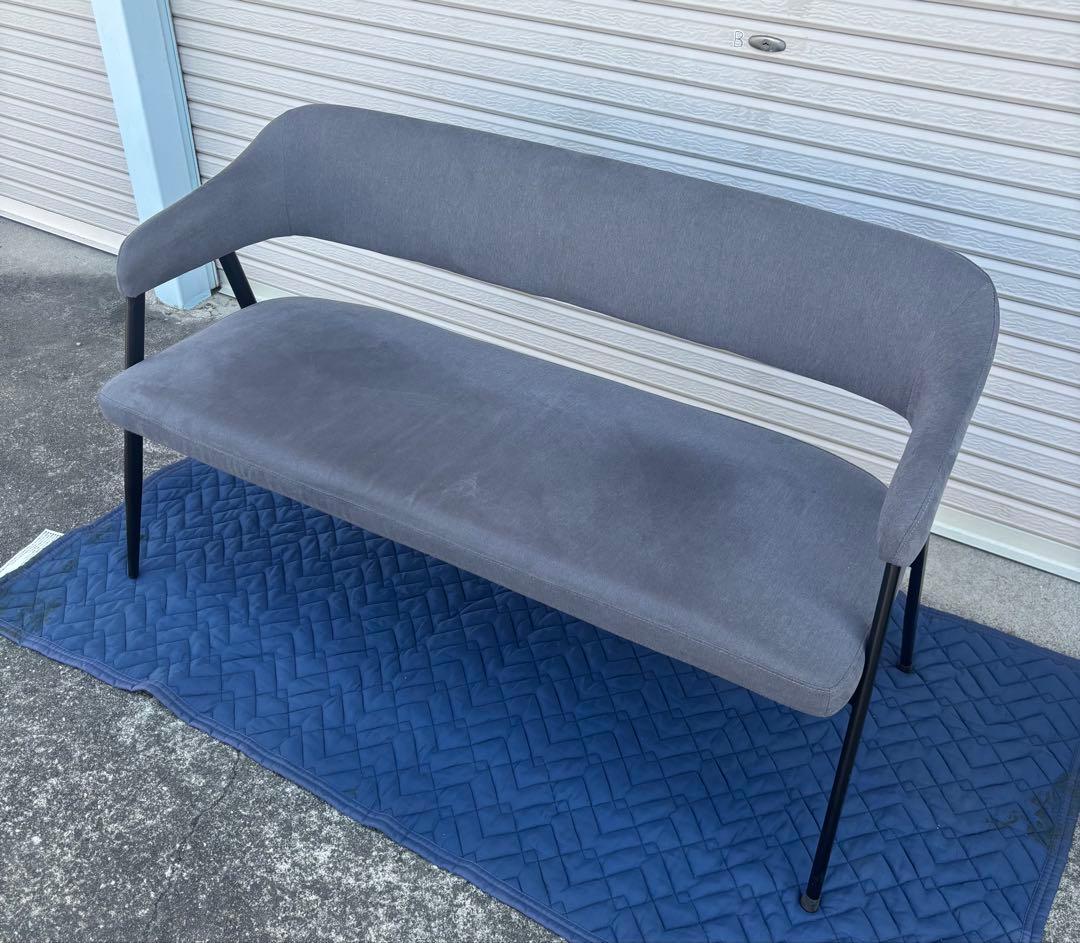 設置込★背もたれ付きダイニングベンチ★ソファ★グレー★ベンチ★ニトリ