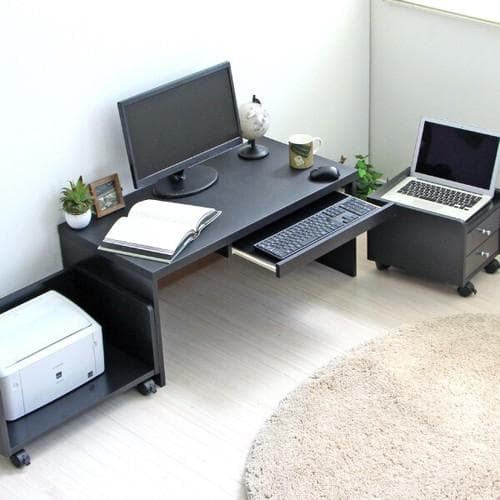 《新品・送料無料》パソコン ロータイプ 90幅 ブラック デスクセット 机