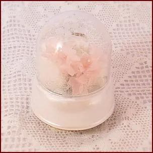 プリザーブドフラワーオルゴールドーム　ベアホワイト