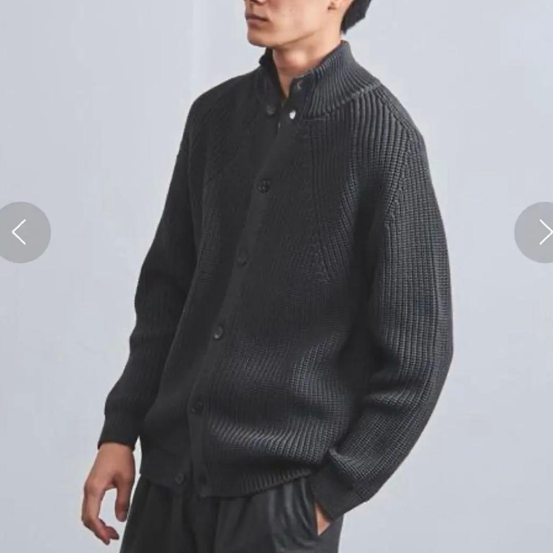 BATONER バトナー アゼ ボタン カーディガン ダークグレー