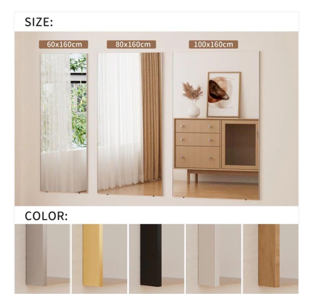 軽壁掛け鏡160x100cm銀