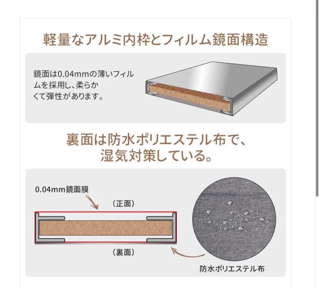 軽壁掛け鏡160x100cm銀
