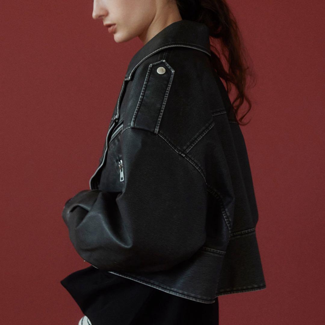 SEAROOMLYNN Vintage wash ECOレザーライダース