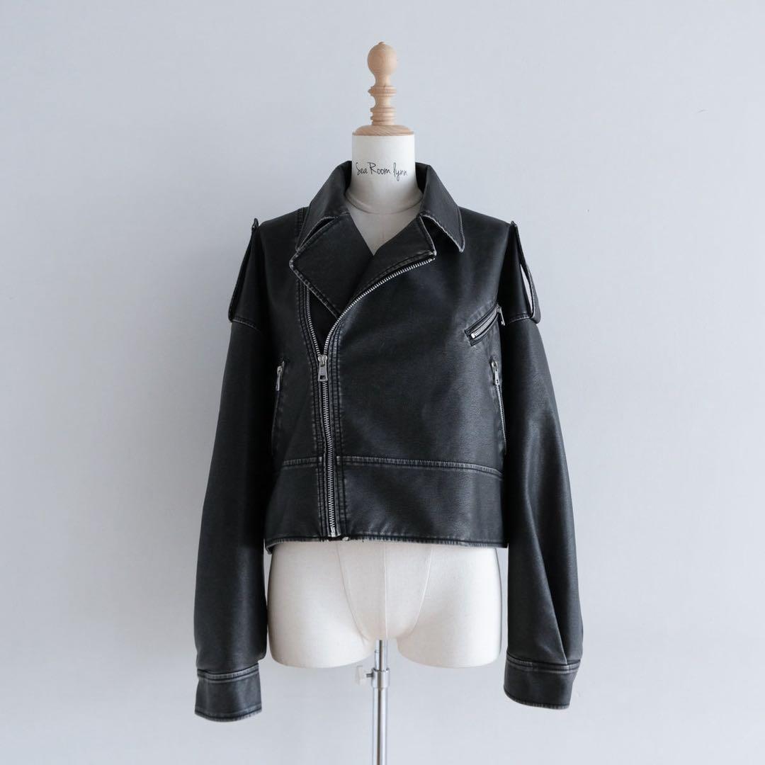 SEAROOMLYNN Vintage wash ECOレザーライダース