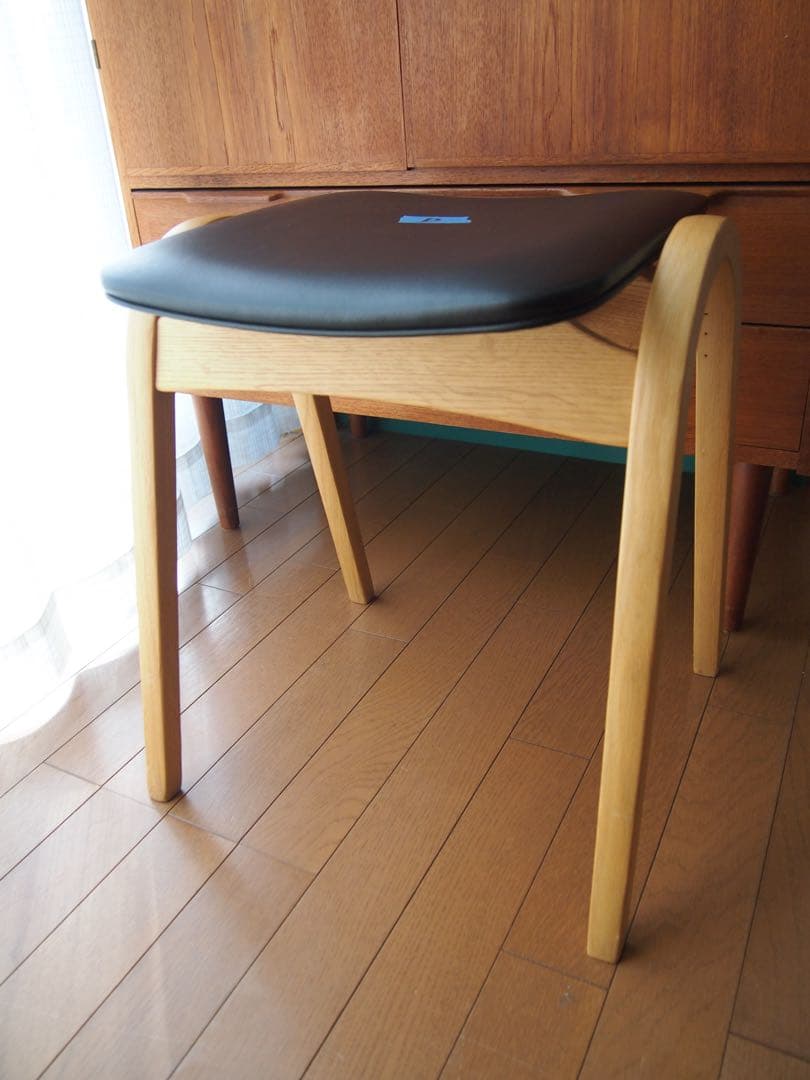 ミナペルホネン 秋田木工 剣持スツールD ナラ材 希少 タンバリン チェア 生地