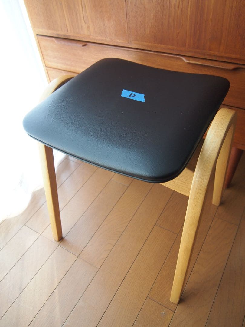 ミナペルホネン 秋田木工 剣持スツールD ナラ材 希少 タンバリン チェア 生地