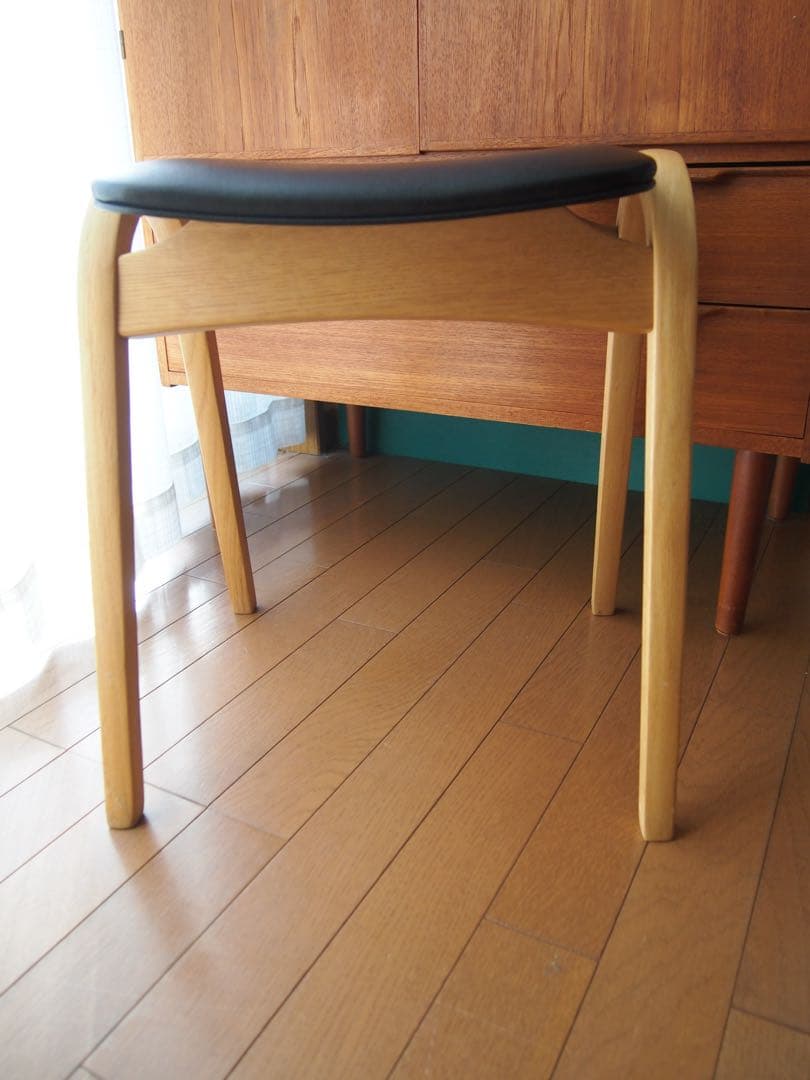 ミナペルホネン 秋田木工 剣持スツールD ナラ材 希少 タンバリン チェア 生地