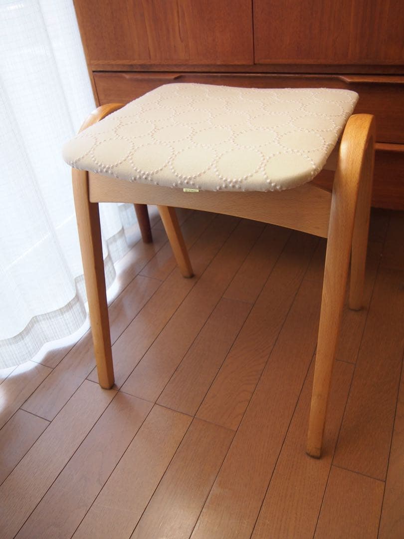 ミナペルホネン 秋田木工 剣持スツールD ナラ材 希少 タンバリン チェア 生地