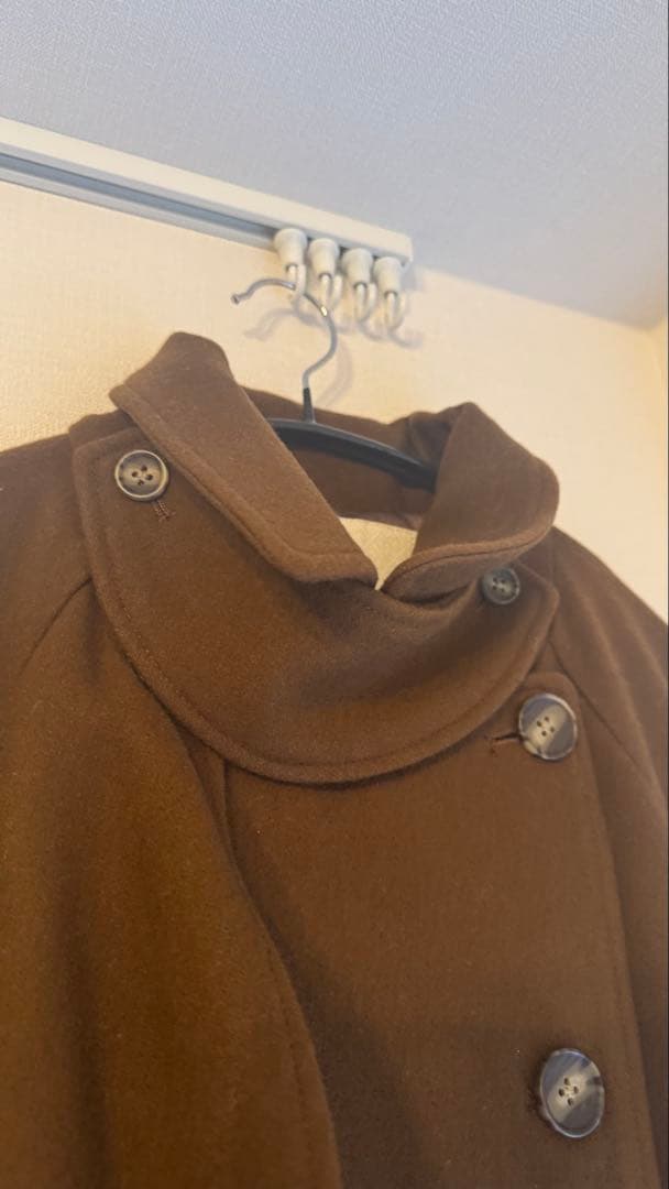 【美品】eimy istoire♡ベルテッドウールトレンチコート ブラウン【S】