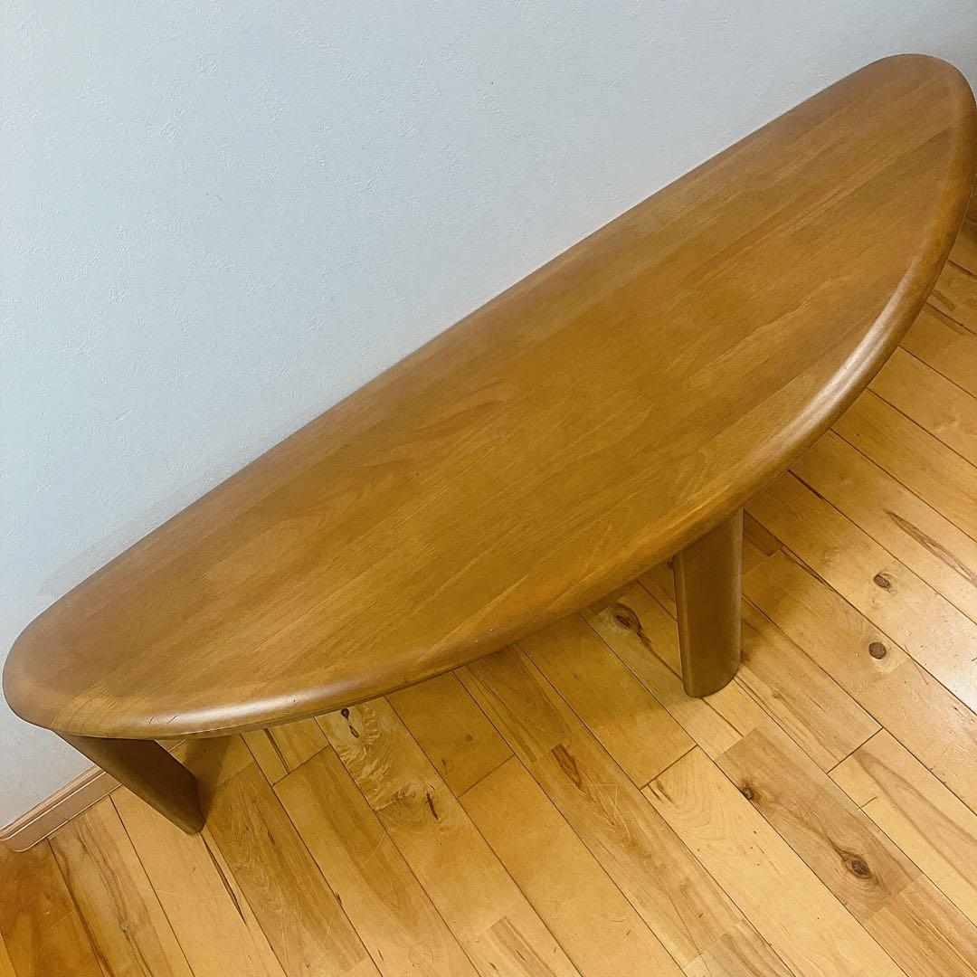 karimoku カリモク　変形　テーブル　半円　ローテーブル　3本脚