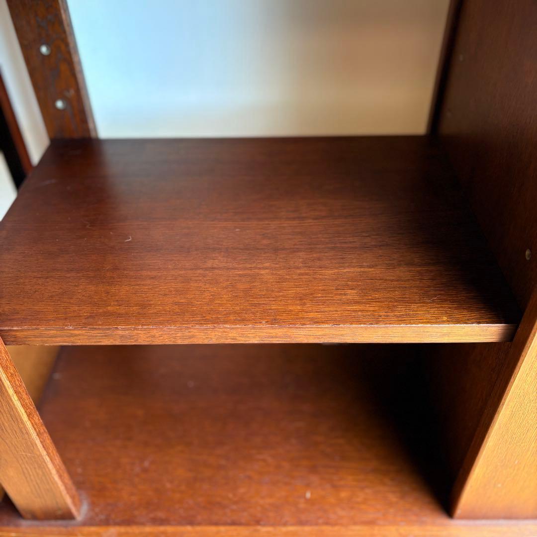 海外 サイドテーブル ワゴン オーク 真鍮取っ手 キャスター付き