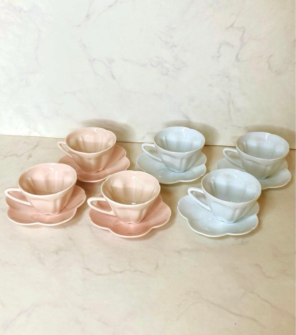 ポーセラーツ 白磁 桜の形のカップ&ソーサー 値引き バラ売り 不可