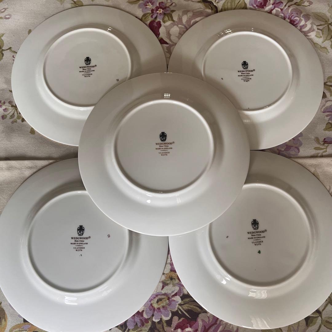 【黒壺美品】英国製　ウェッジウッド★ユーランダーパウダーブルー★ケーキ皿　5枚