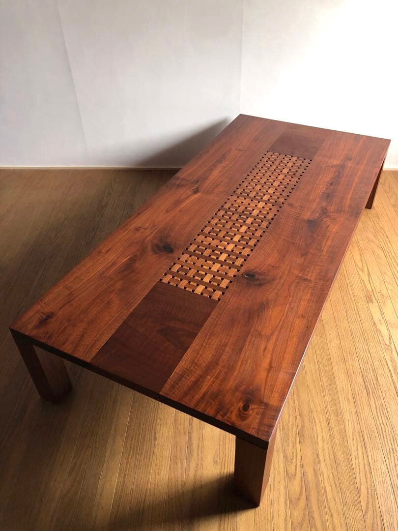 カンディハウス 一本技 センターテーブル 座卓 ウォールナット無垢材 旭川家具