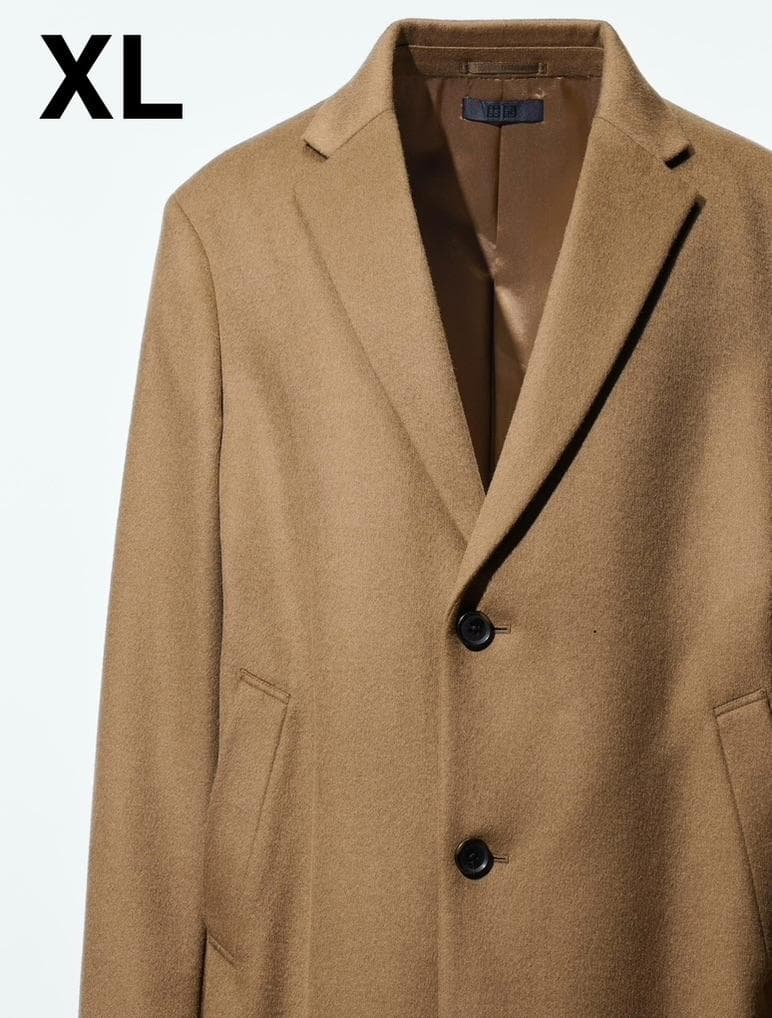 UNIQLO ユニクロ ウールカシミヤチェスターコート ブラウン XL