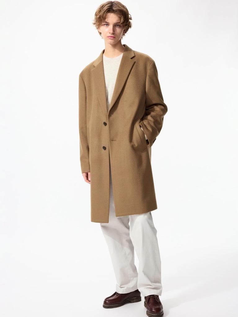 UNIQLO ユニクロ ウールカシミヤチェスターコート ブラウン XL