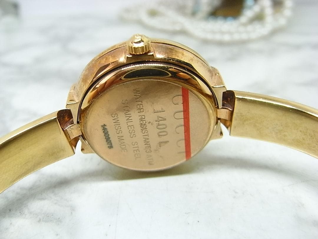 にゃんこ様　美品　グッチ　1400L 　GG文字盤　ピンクゴールド　カラー