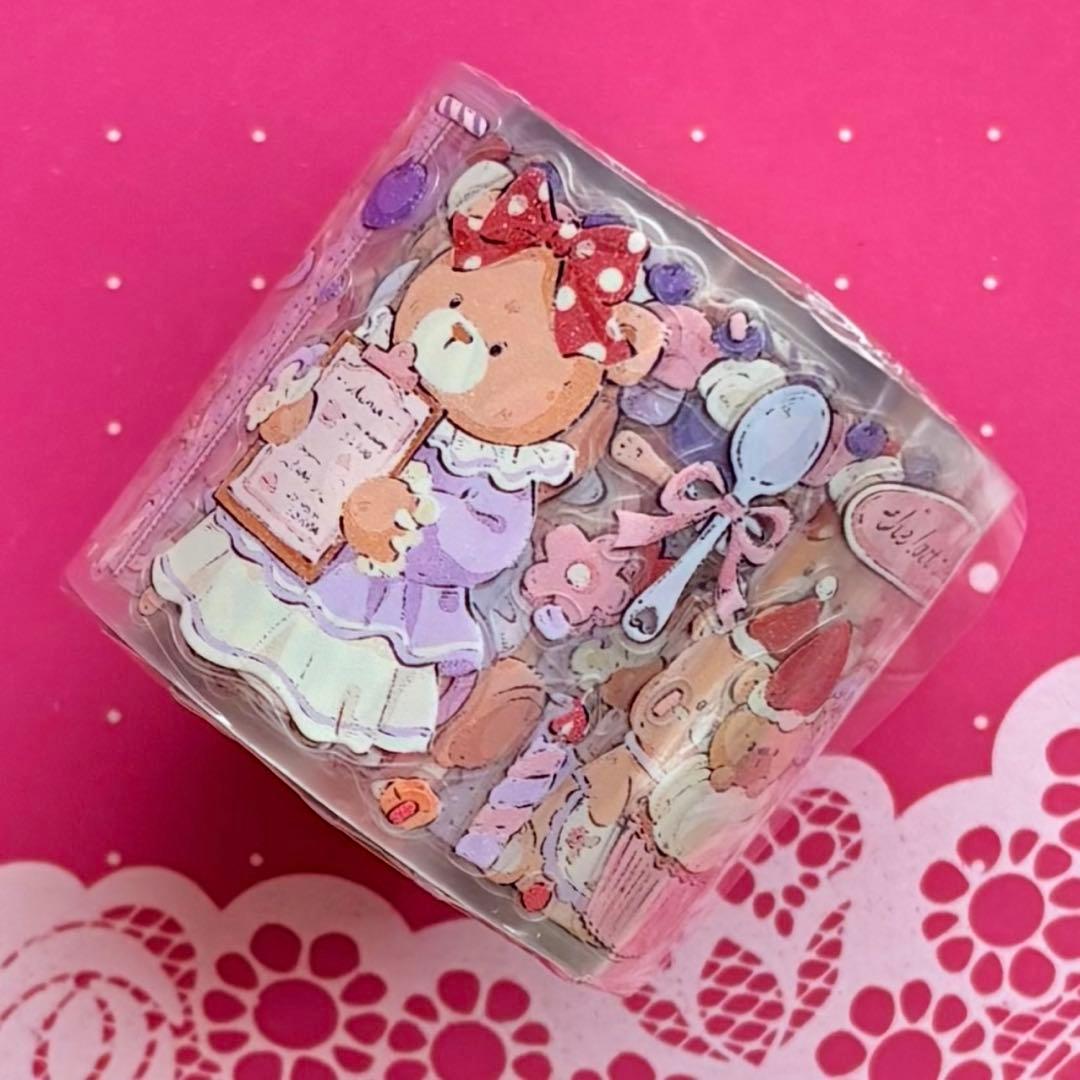 PET 今天吃甜品噢 ダイカット加工 4cm×5.4m 海外マスキングテープ