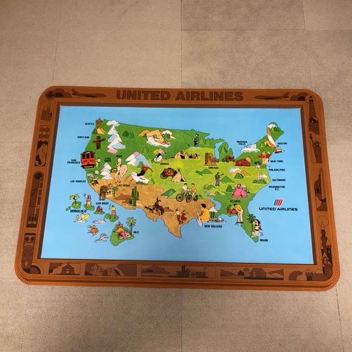ユナイテッドエアライン メネフネ Hawaii ハワイ 地図 ビンテージ 特大