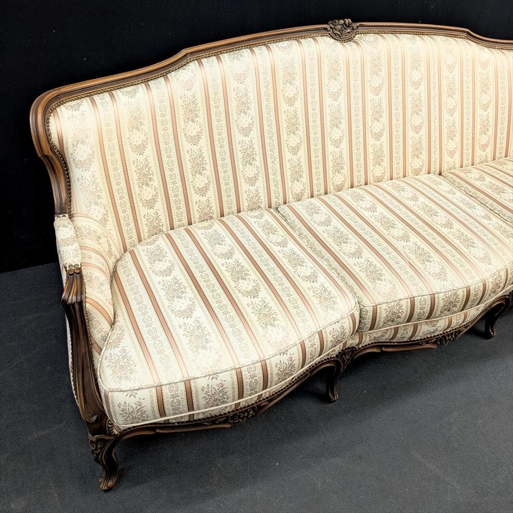 美品　ドマーニ　ルイ15世　トリプルソファ　三人掛け　3P　ロココ様式　カリモク