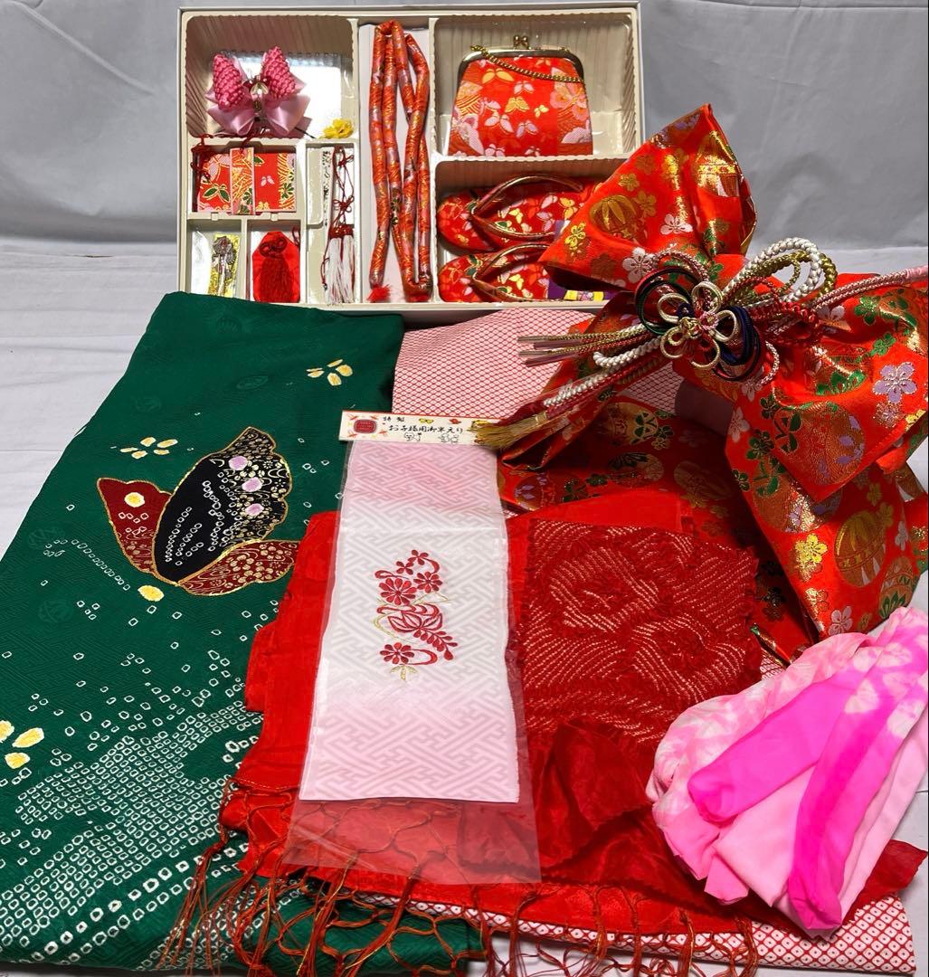 1上　七五三　舞台衣装　お雛様　女の子　着物　7歳　１5点セット