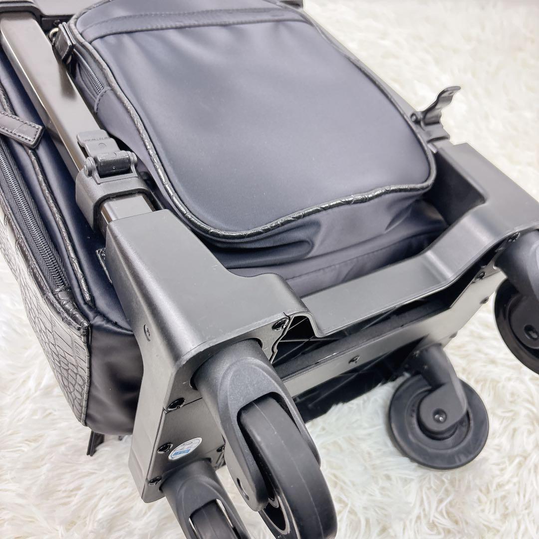 極美品✨ SWANY スワニー キャリーバッグ レザー クロコ型押し 機内持込み