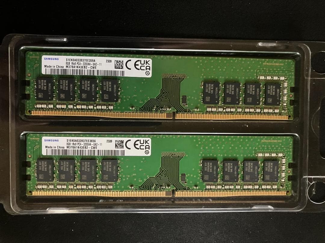 【動作確認済2枚組計16GB】Samsung DDR4 8GB 3200 メモリ