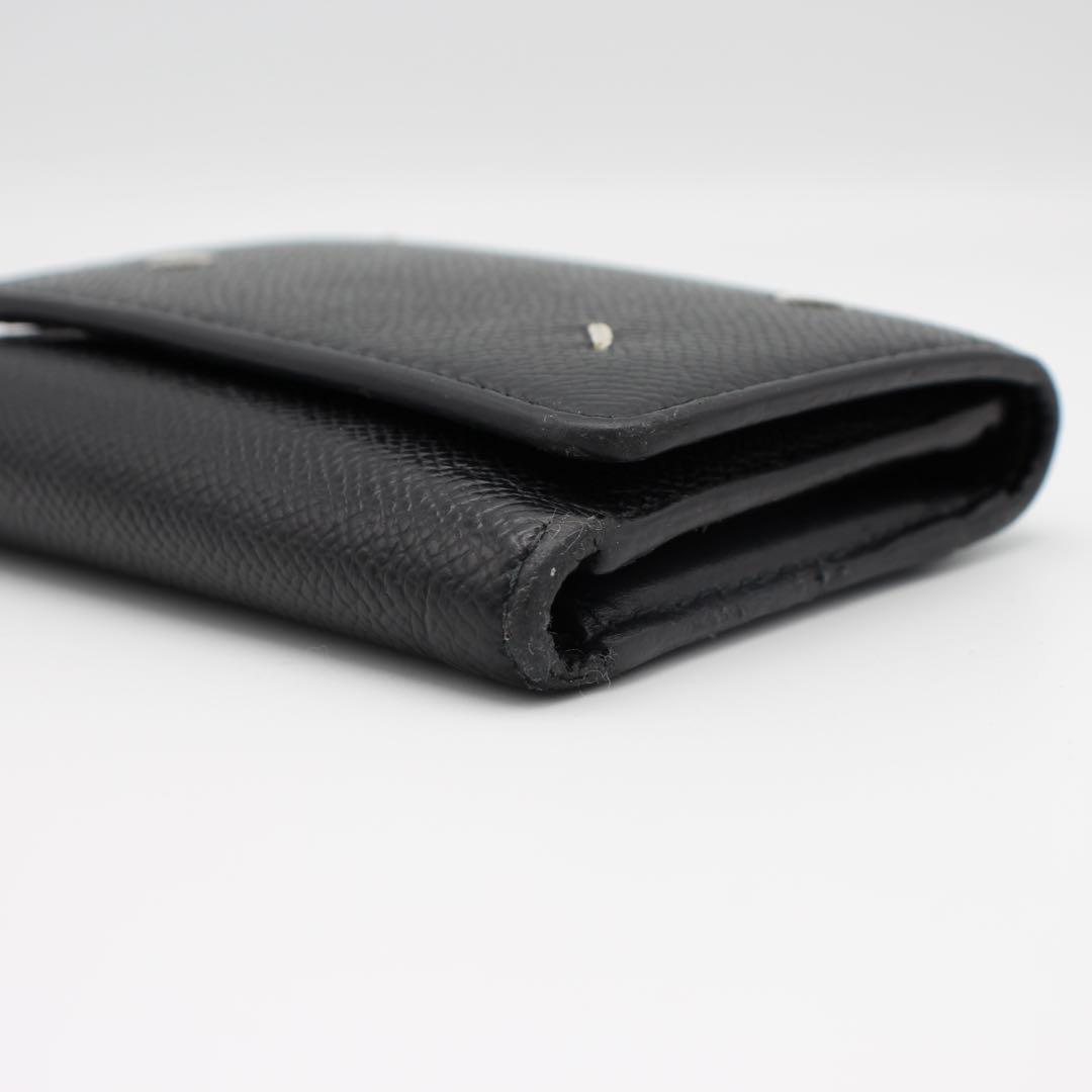 Maison Margiela 黒 レザー 三つ折り財布　シボ革