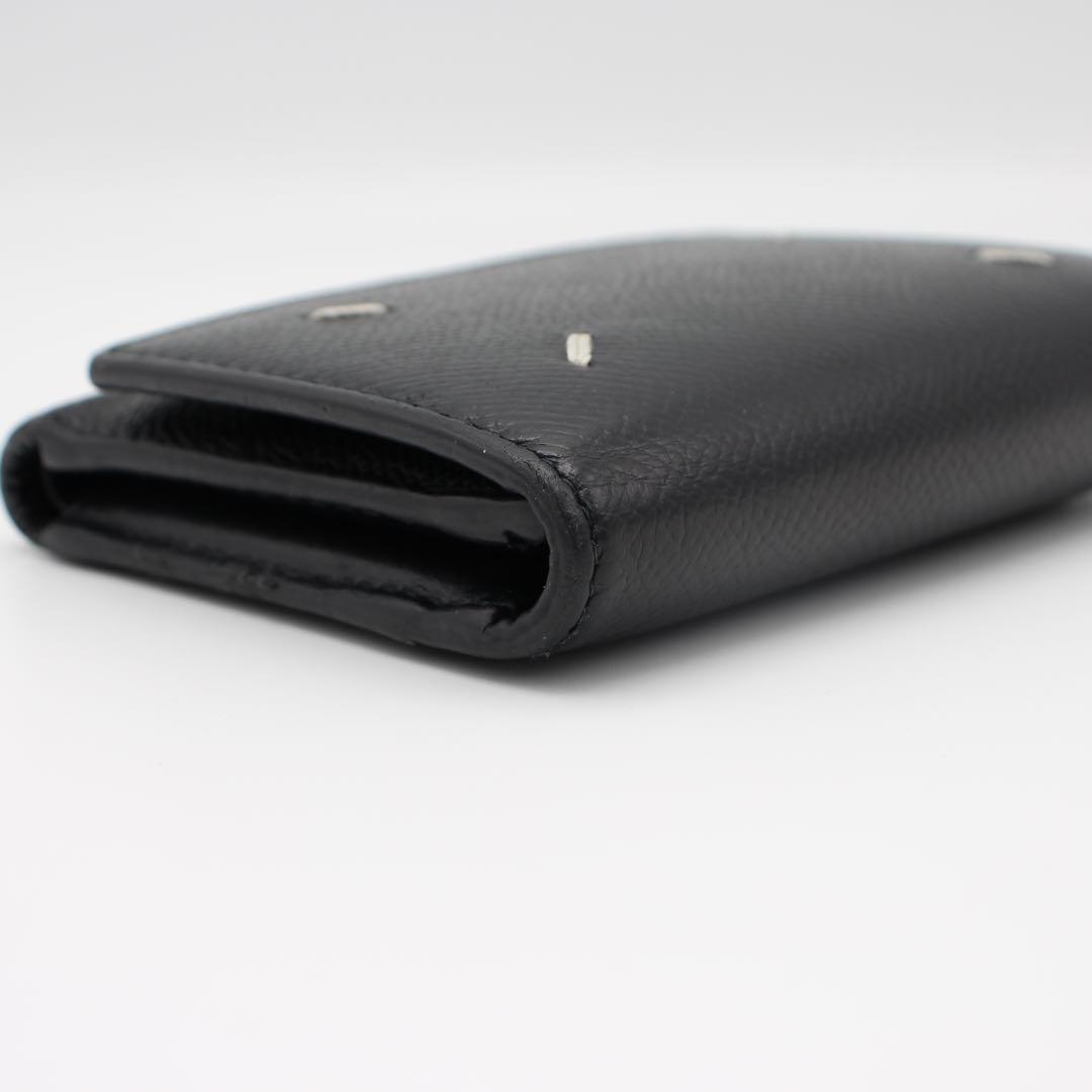 Maison Margiela 黒 レザー 三つ折り財布　シボ革
