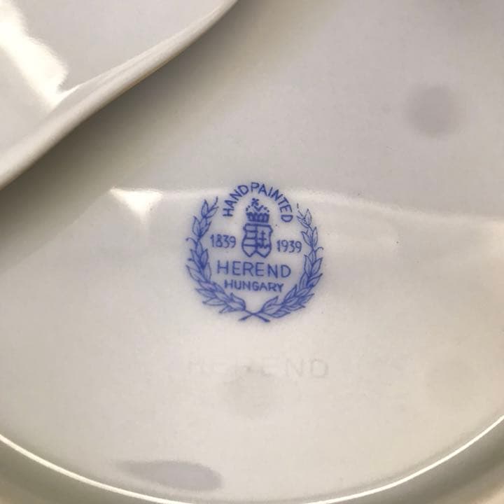 ヘレンド    アンティーク 単色 パープルピンク  フラワーブーケ ３枚セット