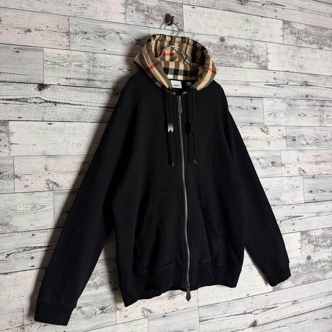 【超人気モデル】バーバリー☆フードノバチェック フルジップ スウェットパーカー.