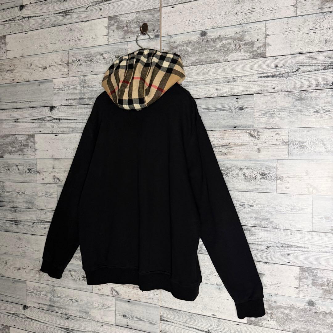 【超人気モデル】バーバリー☆フードノバチェック フルジップ スウェットパーカー.