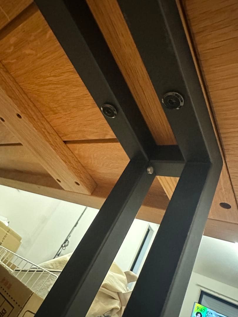 ダイニングテーブル 180×90cm 高さ72cmアイアン脚 4～6人用