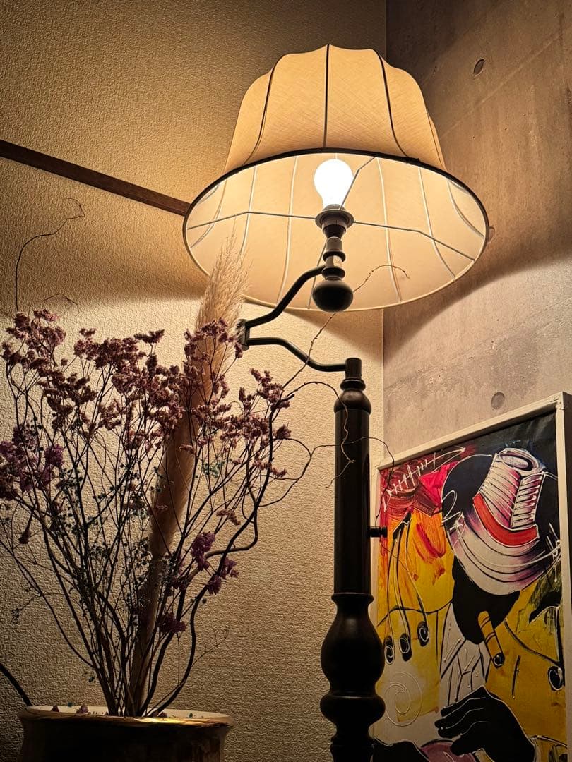 し*ち様 池田製作所 フロアスタンド 照明 ヴィンテージ クラシカル アーム可動