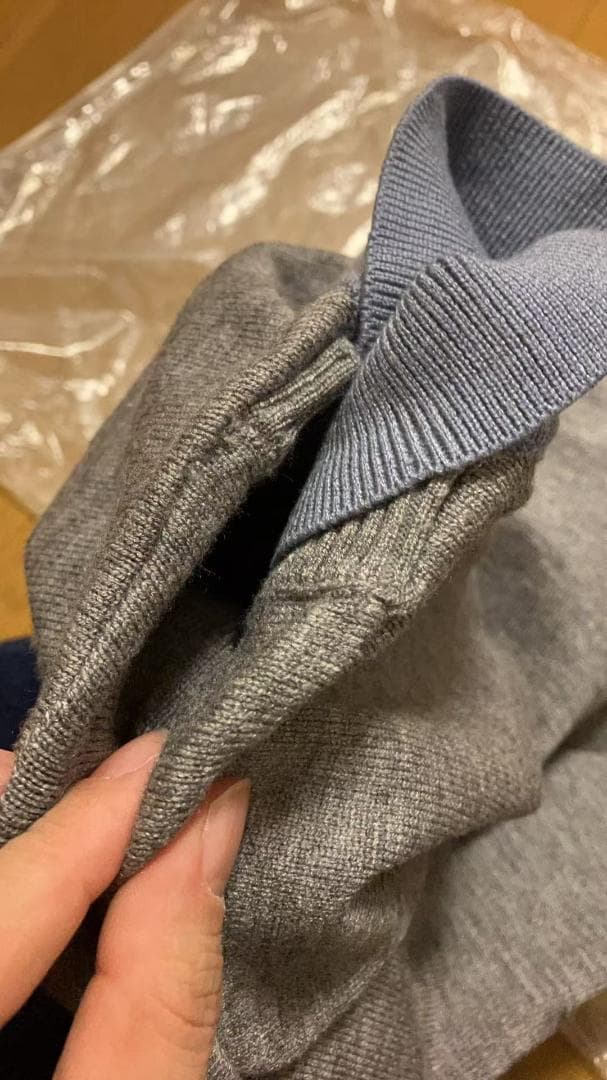 【れむ】miumiu ロゴ トップス ニット　グレー レイヤード