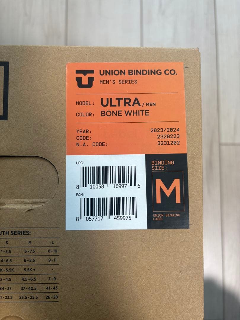 23-24 UNION ウルトラ　スノーボード ビンディング ホワイト M