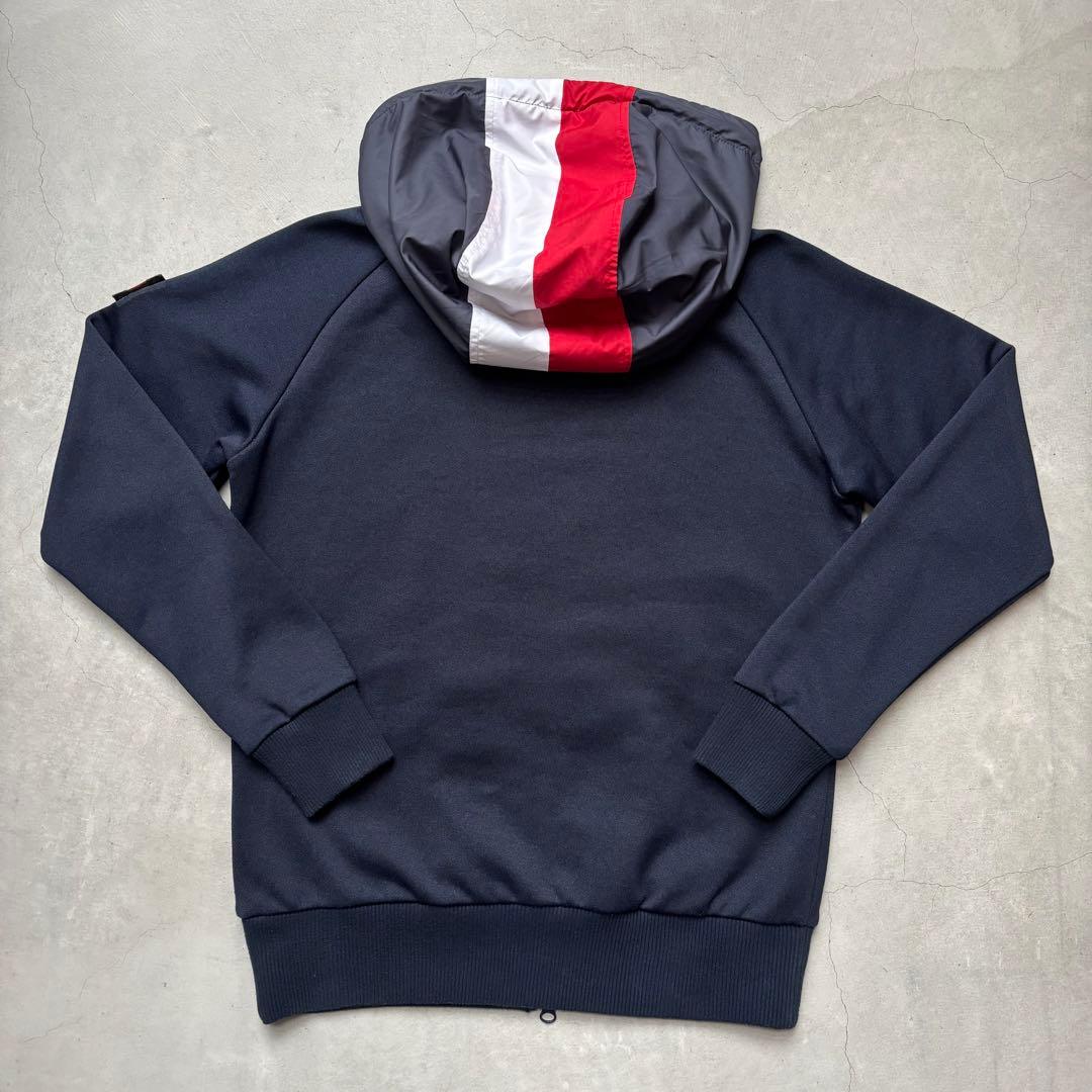 トミーヒルフィガーゴルフ ダブルジップ フード付き パーカー ロゴ S ネイビー