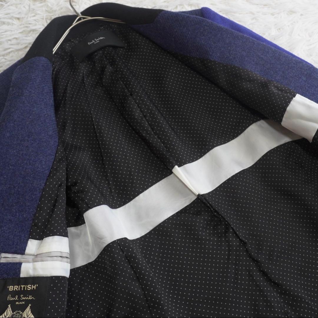 美品 ポールスミスブラック×MOON社 チェスターコート ウール ライトメルトン