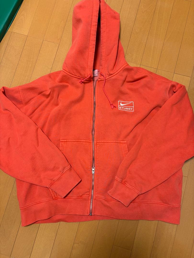 Nike Stussyコラボ ジップフーディー　XL ハバネロレッド