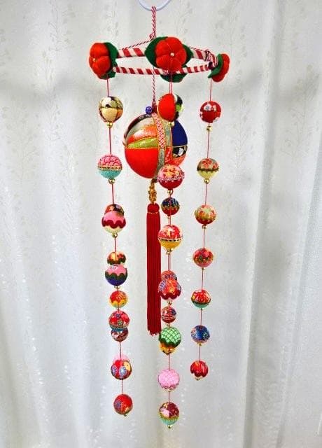 【1】縁起の良い　柳川さげもん　木目込み鞠　吊るし飾り　ハンドメイド　ひな祭り