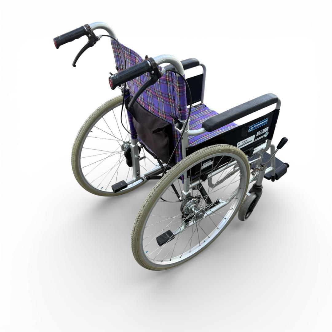 カワムラ自走式車椅子 KAJ102SB-40 ノーパンクタイヤ 背折れ介護 介助